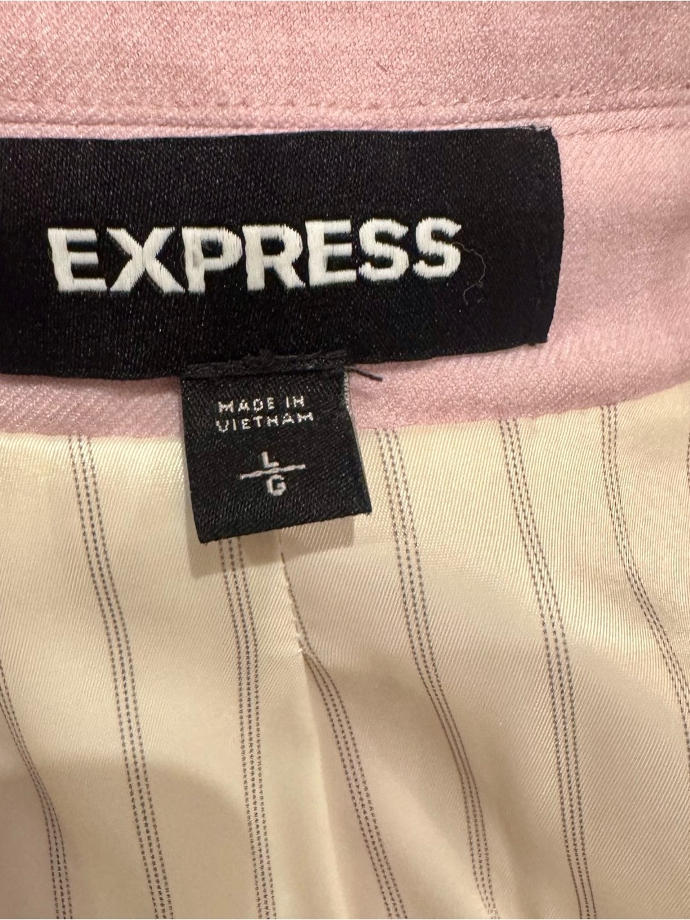 Express Double-Breasted Blazer in Pale Pink (L) - Picture 13 of 13